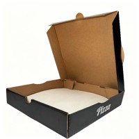 Boîte à pizza rigide en carton ondulé de taille standard, robuste, épaisse, résistante à l'huile, avec gaufrage et pelliculage