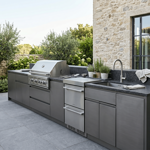 Dapur BBQ Outdoor Antibakteri Terlaris, Kabinet Dapur Outdoor Modern Custom dari Baja Anti Karat untuk Halaman - Product Image 1