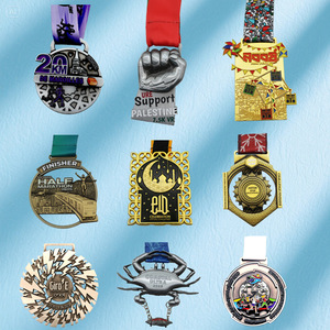 Medallas Metálicas Personalizadas de Aleación de Zinc, Grabadas con Serigrafía, Duraderas para Eventos Deportivos, Regalos para Miembros de Carreras y Taekwondo - Product Image 1