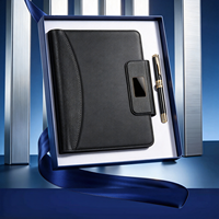 Ensemble cadeau de carnet portable en cuir élégant de conception personnalisée avec stylo et clé USB 32 Go pour les rassemblements professionnels