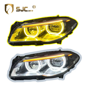 Accesorios para Automóviles SJC para Serie 5 F18, Faros Delanteros LED Mejorados, Conjunto de Luces DRL de Doble Color Amarillo y Blanco, Faros Delanteros LED para F - Product Image 1