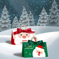 Vente en gros de boîtes à bonbons de Noël avec ruban ivoire carton emballage triangulaire pour bonbons impression offset à usage alimentaire