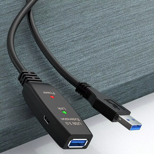 ZZX USB 3.0 10M Active Extension Cable USB-A Male/Female Connectors Oxygen-Free Copper Data Transfer for Computer Printer Camera