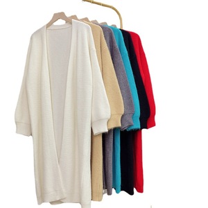 Kardigan Rajut Wanita Gaya Korea Warna Solid Lembut Model Baru Musim Gugur Awal, Longgar Elegan Kerah V Halter Berenda - Product Image 5