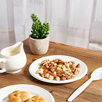 Assiettes à gâteau en bagasse de canne à sucre compostables de 6 pouces, vaisselle jetable pour fêtes, événements et traiteur
