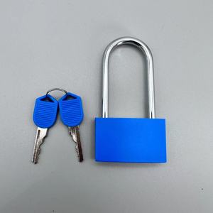 Cadenas en laiton étanche de bonne qualité 40 mm avec anse longue et cadenas en plastique coloré - Product Image 1