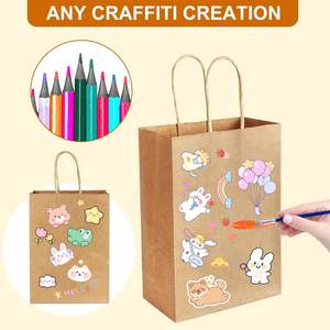 Recyclable Brown Custom <b>Paper</b> Food <b>Bag</b> Shopping Handle <b>White</b> Kraft <b>Paper</b> <b>Bag</b> - Product Image 4