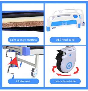 Yüksek kalite fabrika toptan iki 2 fonksiyon yatak manuel Metal hastane yatağı tıbbi bakım hasta kullanımı hastane yatağı hasta için - Product Image 6