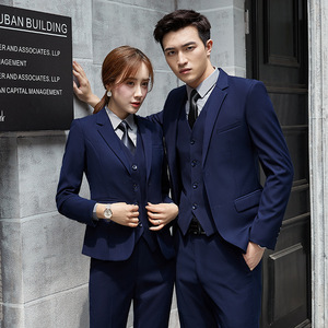 Black Business Suit For Men Women Formal Work Wear Anti Wrinkle Wool Blend Suits For Office Banking Insurance Jobs Adult Size - Product Image 3