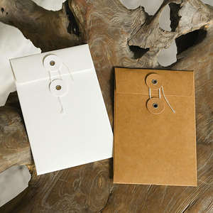 Fabrication sur mesure de sacs de classement en papier kraft avec logo personnalisé, fermeture à cordon, enveloppe de stock pour cartes postales, portefeuilles pour envois postaux - Product Image 6