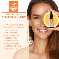 Sérum à l'acide hyaluronique à 20% ALIVER Private Label ODM/OEM, sérum anti-âge bio éclaircissant pour le visage, sérum à la vitamine C