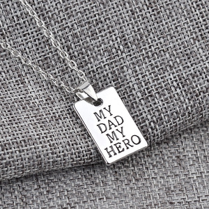 Regalo di festa creativo mio padre mio eroe collana con ciondolo di personalità del giorno del papà - Product Image 1