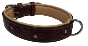 ปลอกคอสุนัขหนังบุนวมลายพื้นเป็นมิตรกับสิ่งแวดล้อมประดับหมุดด้วยพลอยเทียมสำหรับฝึกสัตว์เลี้ยงอย่างยั่งยืน - Product Image 3