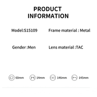 Nouvelles lunettes de soleil YANA S15109 à double pont, grandes et carrées, monture en métal mat à bordure complète, verres polarisés TAC avec protection UV pour hommes