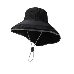 Chapeau de pêche à large bord avec protection UV pour l'été, avec rabat pour le cou, chapeau de soleil respirant en maille pour hommes et femmes, randonnée en plein air, camping - Product Image 3