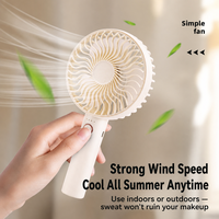 Mini ventilateur portable à main, 4 vitesses, puissant et silencieux, rechargeable par USB, pour voiture, maison et extérieur, emballage en boîte