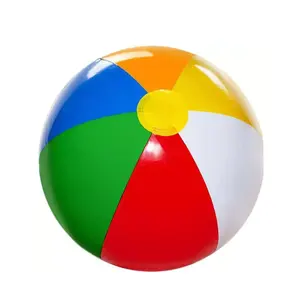 Large 16 inch Inflatable Beach Ball Rainbow Color Pool Toys for Kids/Adults Inflatable Pool Ball Game