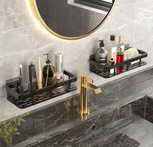 Mensola angolare autoadesiva resistente per bagno e cucina, <span class=keywords><strong>porta</strong></span> asciugamani da parete per camera da letto, <span class=keywords><strong>porta</strong></span> <span class=keywords><strong>shampoo</strong></span> da <span class=keywords><strong>doccia</strong></span> - Product Image 4