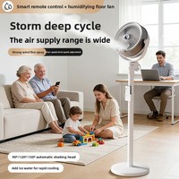 Ventilador de Circulación de Aire Humidificador Recargable de 4000 mAh con Control Remoto, Motor Silencioso sin Escobillas, Ventilador de Niebla de Piso/Escritorio
