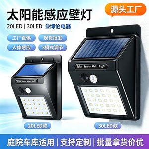 Lampe murale LED solaire à détecteur de mouvement, lampe extérieure étanche, projecteur de sécurité pour jardin, patio - Product Image 5