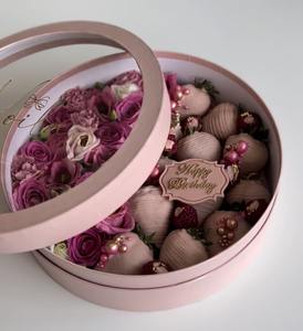 Cajas <span class=keywords><strong>de</strong></span> Cartón Redondas Personalizables para Alimentos, Caja con Ventana para Fresas Cubiertas <span class=keywords><strong>de</strong></span> <span class=keywords><strong>Chocolate</strong></span> - Product Image 2