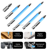 Embouts de tournevis magnétiques antidérapants PH2 1/4 "à tige hexagonale croix Phillips forte prise (25-150mm) outils à main OEM bricolage