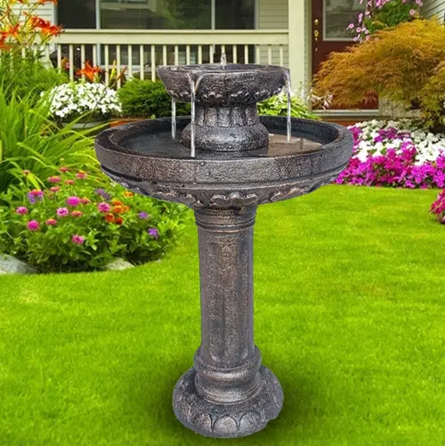 Новый дизайн, внутреннее и наружное украшение для сада, античный серый каменный фонтан WDF0008