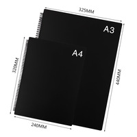 30-seitiger A3 PP-Material Wasserdichter Schwarzer Langlebiger Musik-Ringordner - Mehrfach-Taschen Präsentationsmappe zur Organisation von Klavierpartituren