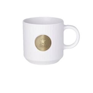 <strong>Starbucks</strong> Style Ceramic <strong>Mug</strong> With Brass Star Logo White And Black Color For Coffee Tea Gift Cup Single Set - Product Image 5