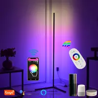 Modern nordic remote app control vertical color changing multicolored minimal RGB light tripod standing led corner floor lamp