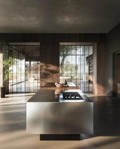 Meubles de cuisine modulaires de luxe italiens au design moderne pour hôtels commerciaux, ensemble d'îlots de rangement muraux pour salon - Product Image 6