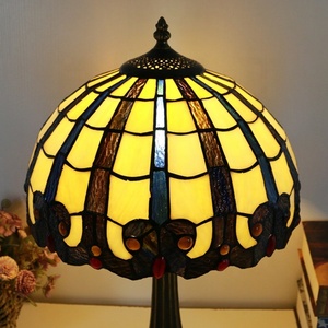 LongHuiJing for Style Dome Flexible AC Powered 12 Inch Vintage Stained Glass Table Lamp Desk <b>Light</b> Creative Art Home Decor - Product Image 6