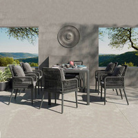 Ensemble de chaise et table en rotin de style nordique pour l'extérieur, imperméable et résistant aux rayons UV, pour cour, balcon, villa
