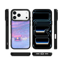 Coque de téléphone AG Feeling Black Edge avec motif planétaire Aurora doré pour iPhone 17, 17 Pro Max, 16 Pro, 15 – Coque magnétique