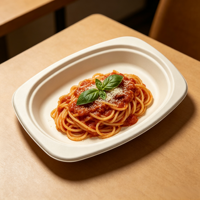 Assiette carrée ovale de 9 pouces en bagasse de canne à sucre, jetable et compostable, pour la restauration, les plats à emporter et la vente en gros