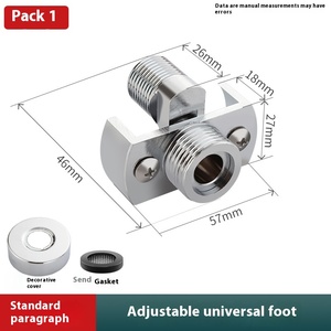 อะแดปเตอร์ขาตั้งฝักบัว MaxTool Universal 304 สแตนเลส ทองแดง แบบโค้ง ปรับระดับได้ ขยายได้ สำหรับแรงดันน้ำต่ำ - Product Image 3