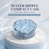 Boîtier compact rond personnalisé pour coussinets, emballage en plastique pour fond de teint, conteneur cosmétique vide, emballage de beauté OEM ODM
