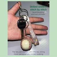 Mini porte-clés de baseball en PVC coloré, en cuir, personnalisé, brillant, pour cadeaux promotionnels, compétitions, souvenirs, artisanat, marque Gloroad