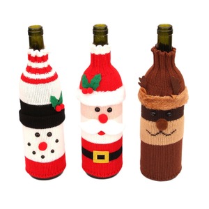 Decoraciones navideñas, fundas para botellas de vino, fundas de lana tejidas para botellas de vino, decoraciones navideñas para restaurantes y hoteles. - Product Image 5