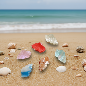 Fermagli per capelli a forma di conchiglia serie Ocean da 7 cm in resina, accessorio moda donna per uso quotidiano, alta qualità, confezione in busta OPP. - Product Image 2