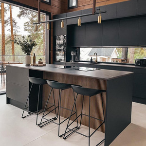 Modernes Design Luxus Massivholz Holz Küchenmöbel Schränke mit heller Farbe - Product Image 4