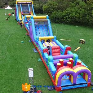 Taman tiup luar ruangan permainan balon rumah lompat Rintangan besar perosotan tiup besar untuk anak dewasa - Product Image 2