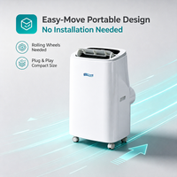 Nuovo Condizionatore d'Aria Portatile 4-in-1 da 12000BTU (Raffreddamento/Riscaldamento/Deumidificazione/Ventilatore) a Frequenza Fissa 220-240V 50Hz Classe Energetica