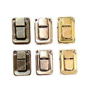 Serrure de meuble en acier inoxydable, bleu antique, argent, or blanc, boucle en D sans clé pour boîte en bois, quincaillerie d'emballage - Product Image 1