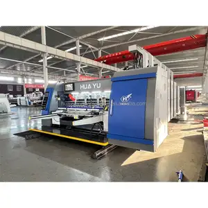 HUAYU-B SERIES Automatic corrugated cardboard carton box packing print slot machine gluing machinery with packing