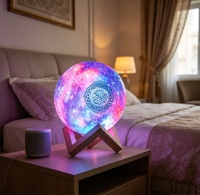 Lampu Quran Speaker BT Kontrol Sentuh LED Warna-warni Hadiah Islami 15 Penceramah 17 Bahasa Al-Quran Lengkap