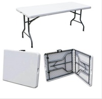 Ensemble table et chaises pliantes d'extérieur modernes de 1,5 m, blanches, en plastique, pour camping et repas, TNGYUAN TY-Z150