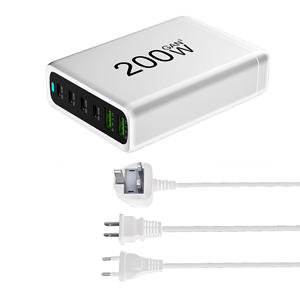 Produit de vendeur chaud sur <span class=keywords><strong>Amazon</strong></span> GaN <span class=keywords><strong>chargeur</strong></span> 200W USB C <span class=keywords><strong>chargeur</strong></span> mural Station PD charge rapide pour iPhone <span class=keywords><strong>Samsung</strong></span> Xiaomi pour le meilleur - Product Image 4