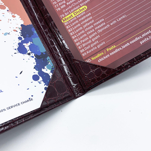 Cubierta de Menú de Cuero Personalizada del Fabricante, Cubierta de Menú de 2 Caras con Esquinas Reforzadas, Libro de Menú para Restaurante - Product Image 3