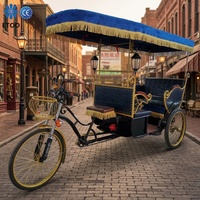 Tricycle passager décoratif vintage avec auvent pour visites panoramiques, rickshaw électrique, fourni directement par l'usine